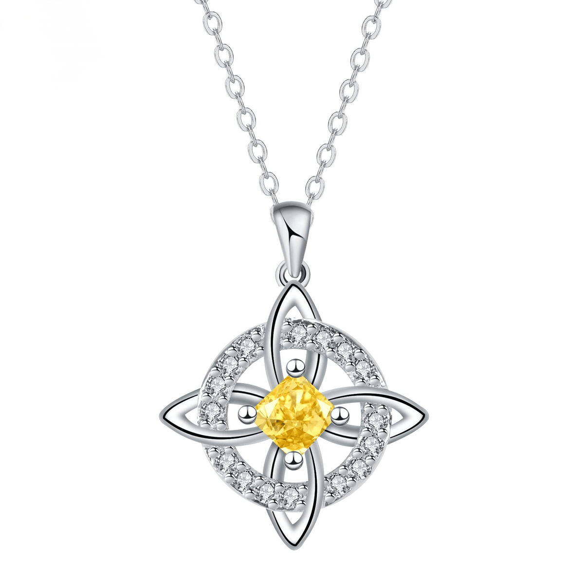 🔮 Personalized Witch’s Knot Birthstone Necklace – Sacred Protection & Luck Talisman ✨
