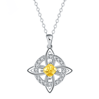 🔮 Personalized Witch’s Knot Birthstone Necklace – Sacred Protection & Luck Talisman ✨
