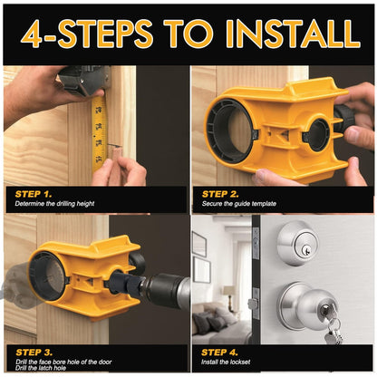 🚪 Door Lock Installation Jig Kit | Wood Door Knob & Deadbolt Hole Drilling Set