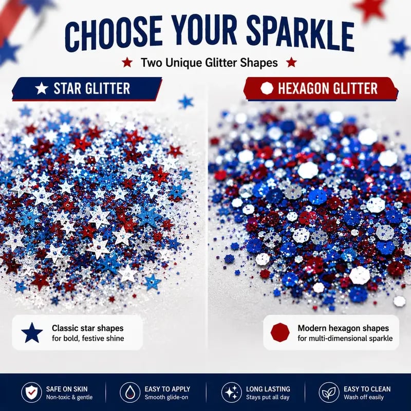 🔥4th of July Glitter Stick – Red, White & Blue Sparkle