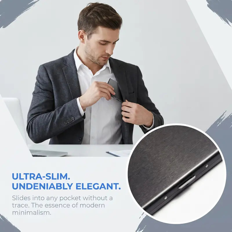 🔒 Slim RFID-Blocking Metal Card Holder