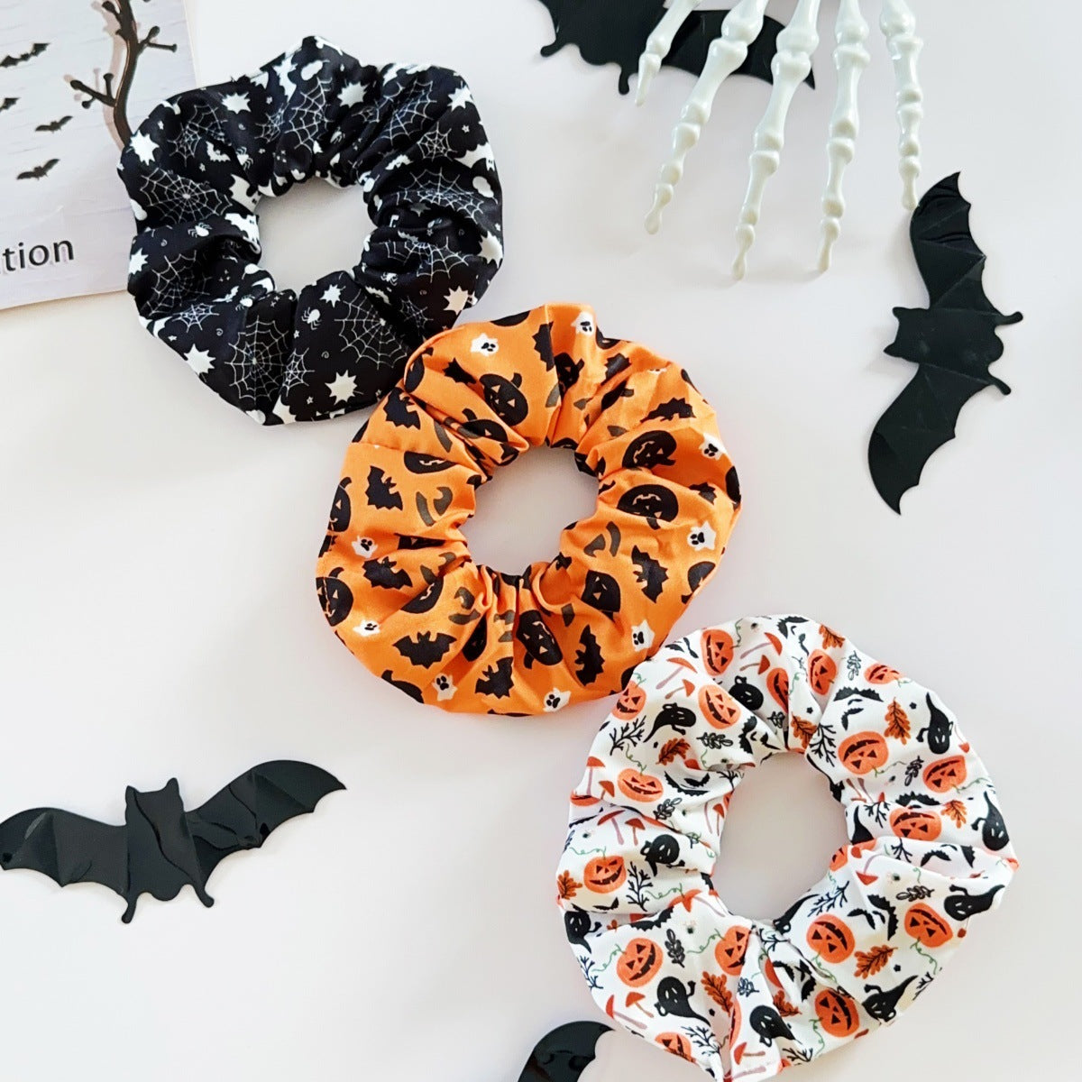 🎃 Hand-Illustrated Halloween Scrunchie Collection