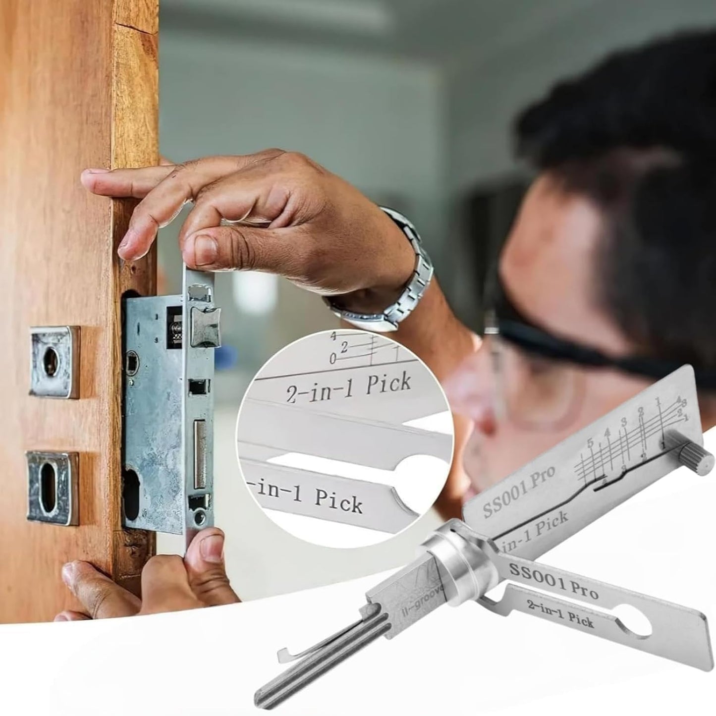 🔥HOT SALE 49% OFF⚒️Stainless Steel Master Key Locksmith Training Tool, SS001 Pro Tool, Practical Cylinder Set