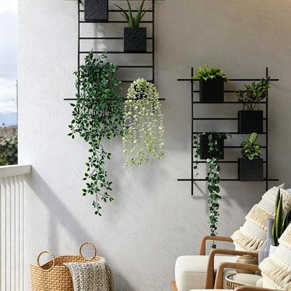 🌿3 Pack Artificial Hanging Potted Plants | Fake Hanging Greenery for Home, Office, Shelf, Wall, Balcony, Patio Decor