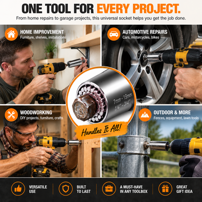 ⚙️2-piece Set Universal Multi-Size Adapter for Nuts, Bolts, Hooks & Everyday Fasteners