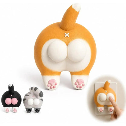 🐱Funny Cat Butt Light Switch Cover, 3D Double Rocker Decor Wall Plate