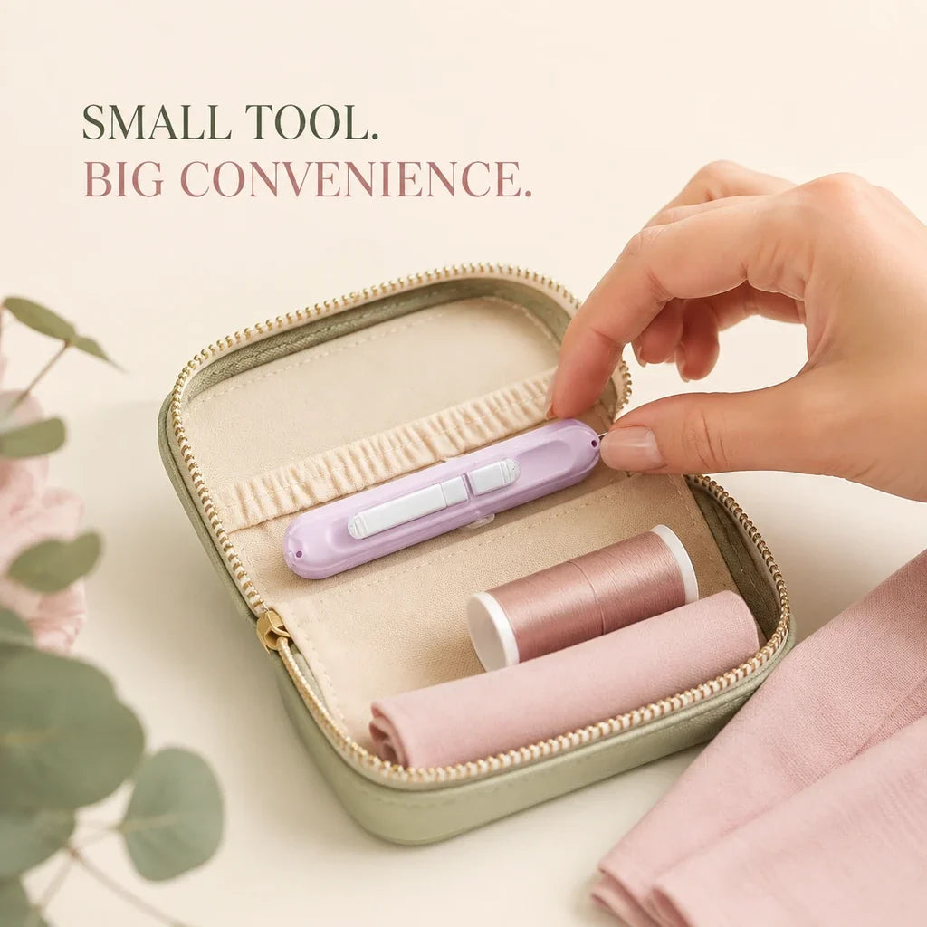 2-in-1 Needle Threader & Retractable Seam Ripper Tool