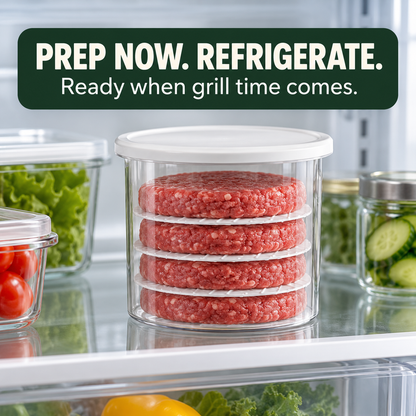 Refrigerate prepared burger patties