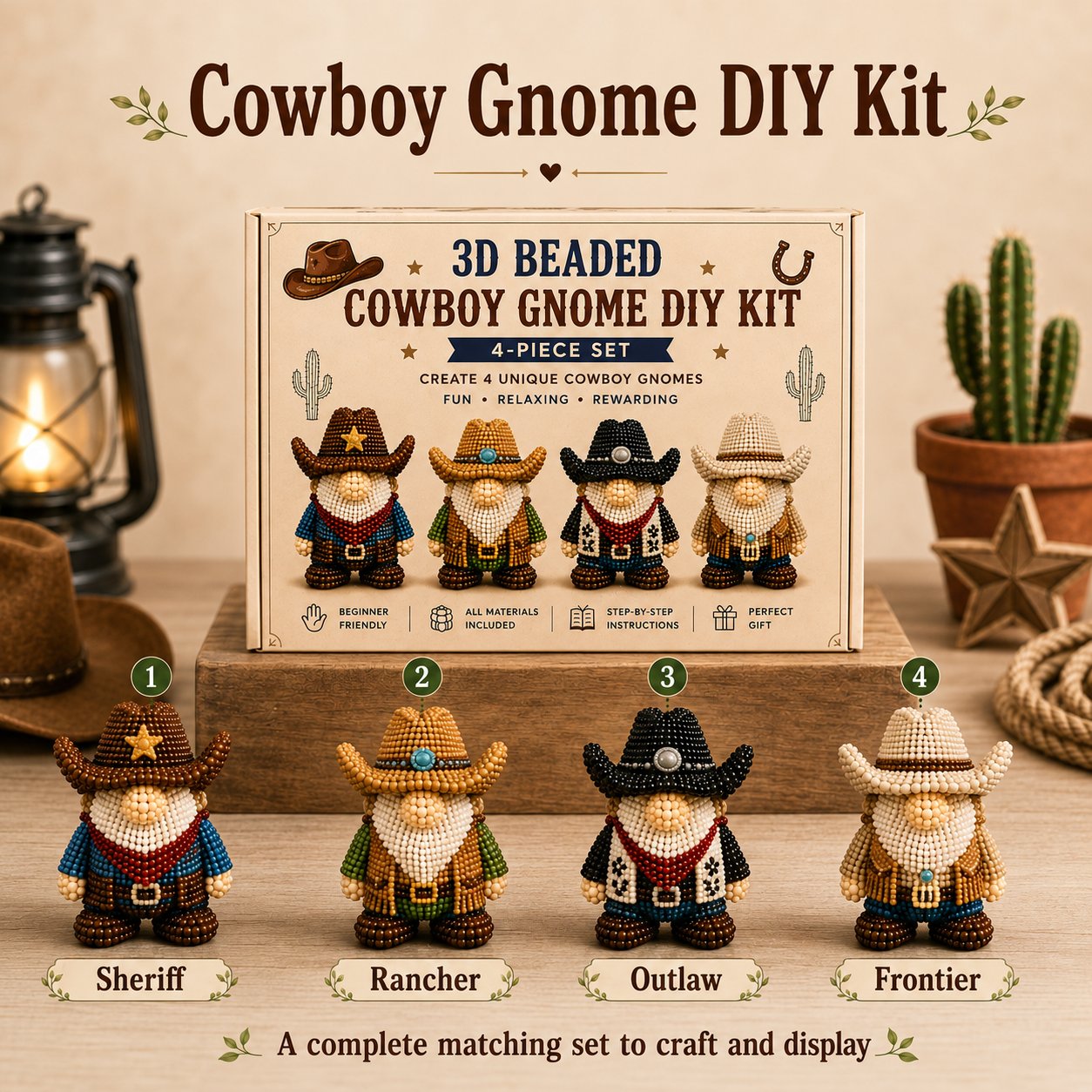 3D Beaded Gnome DIY Kit Collection