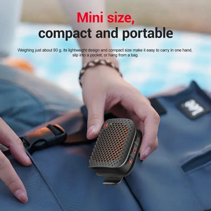 Portable Clip-On Bluetooth Speaker – Ultra-Light Wearable Sound with IPX7 Waterproof Protection
