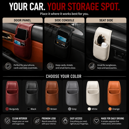 📱 Car Phone Storage Pocket – Slim Organizer for Phones, Keys & Cards