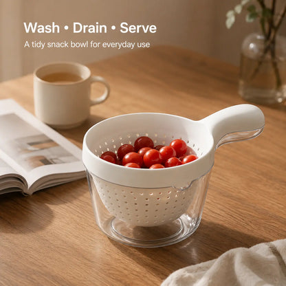 🥣 2-in-1 Drain Basket | Wash & Serve Fruits Effortlessly ✨