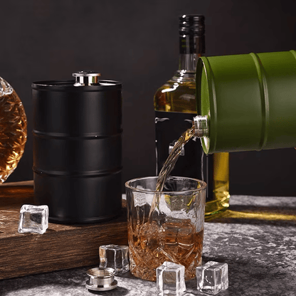 350ml/750ml Oil Drum Anti-rust Leak-proof No Odor Portable Wine Storage🛢Food Grade Camping Whisky Flagon Wine Jug Camping Supplies