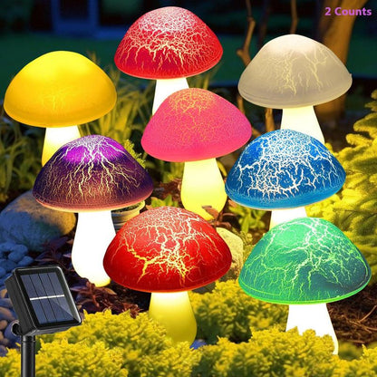 8 Pcs Solar Powered Mushroom Shaped Garden Light
