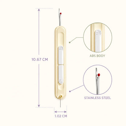 2-in-1 Needle Threader & Retractable Seam Ripper Tool
