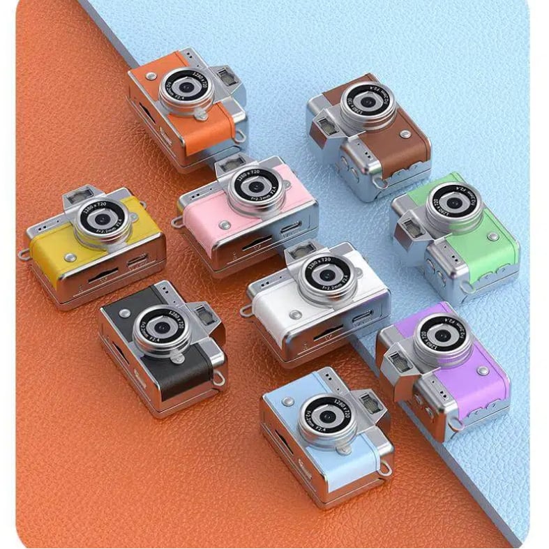 Retro Mini Digital Camera — 1080P Flip Screen, Keychain Size, Y2K Film Style