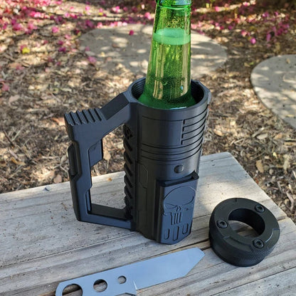 🥤🔥Assault-Style Tactical Koozie with Built-In Bottle Opener – 3 Sizes for Bottles & Cans