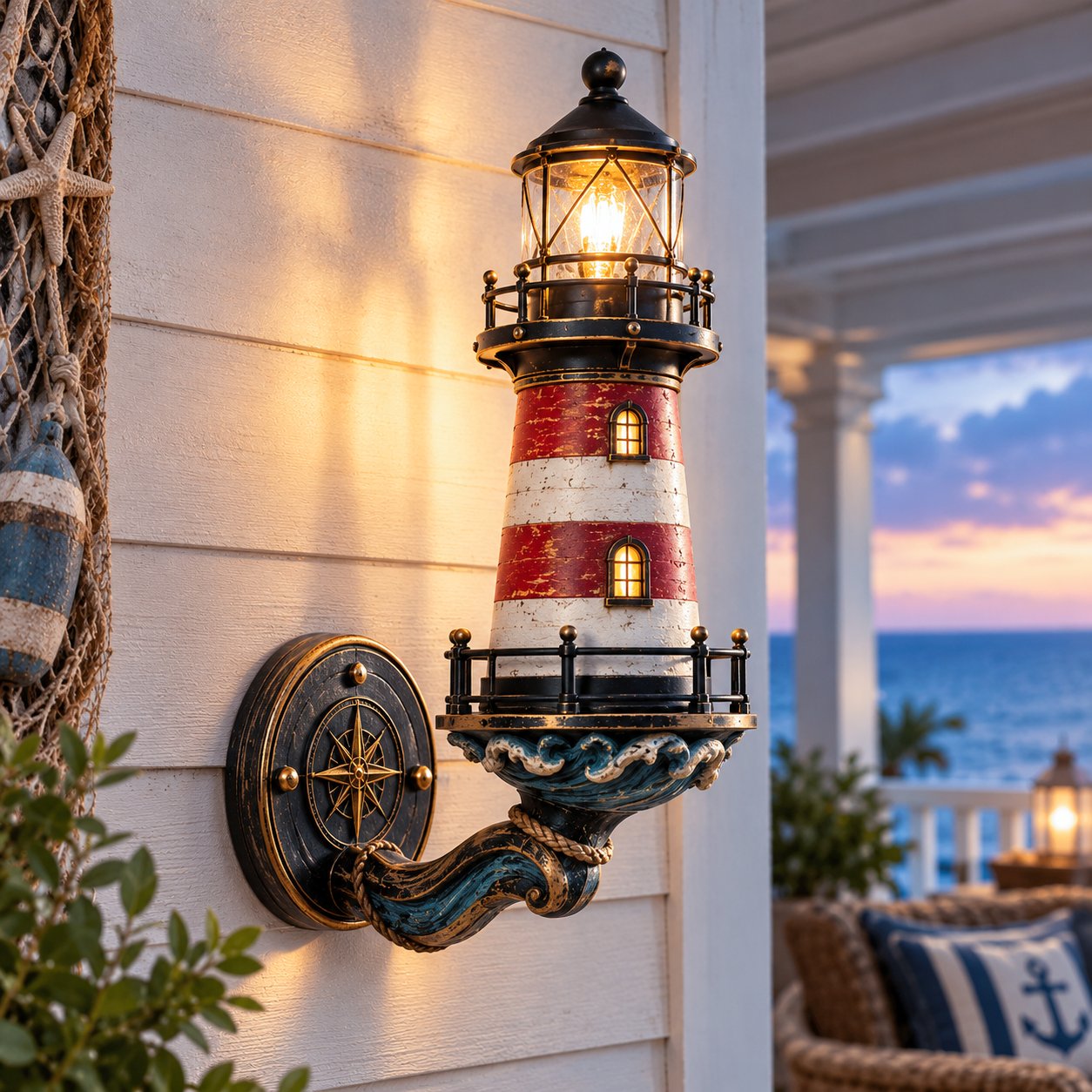 🔥😍🌊 Vintage Coastal Lighthouse Wall Light