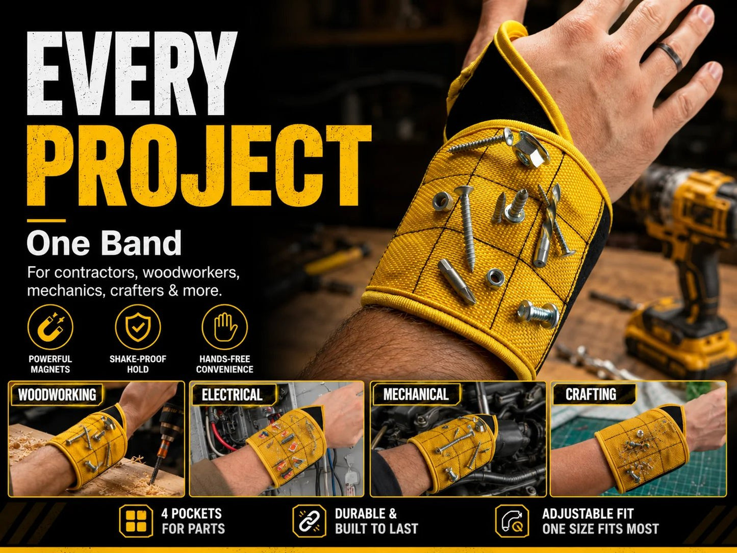 🧲Magnetic Tool Wristband | Hands-Free Hardware Holder