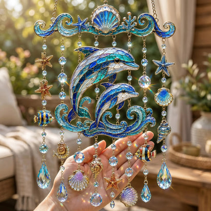🐋 Ocean-Themed Crystal Wind Chime – Bring the Ocean Glow to Your Garden (📦Buy 2 Free Shipping)