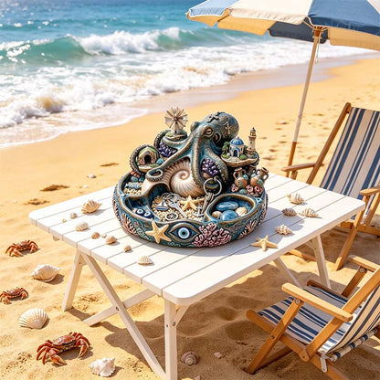 Deep Sea Santorini: Octopus Guardian Mythological Trinket Bowl with Evil Eye Protection