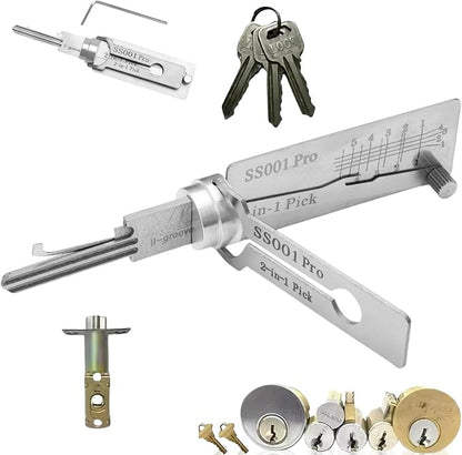 🔥HOT SALE 49% OFF⚒️Stainless Steel Master Key Locksmith Training Tool, SS001 Pro Tool, Practical Cylinder Set
