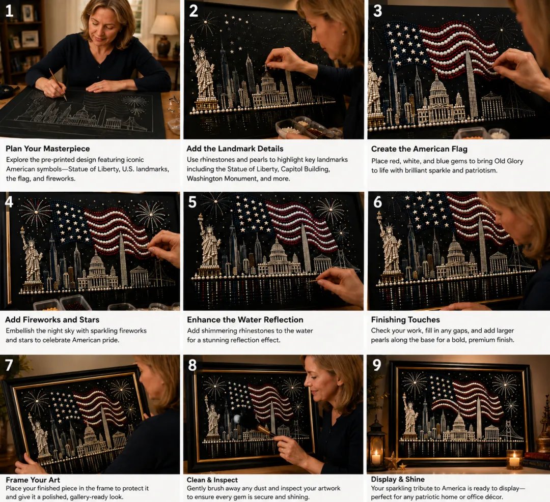 Anniversary Pearl Art Kit – Stars & Stripes Skyline Limited Edition - This product is a materials kit, not a finished product.