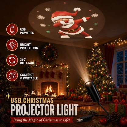 HD Holiday Scene Projector – Swappable Discs, USB Plug & Play | Christmas, Halloween & Galaxy