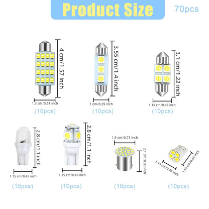 🔥70& 42 Pcs Interior Car Light Kit