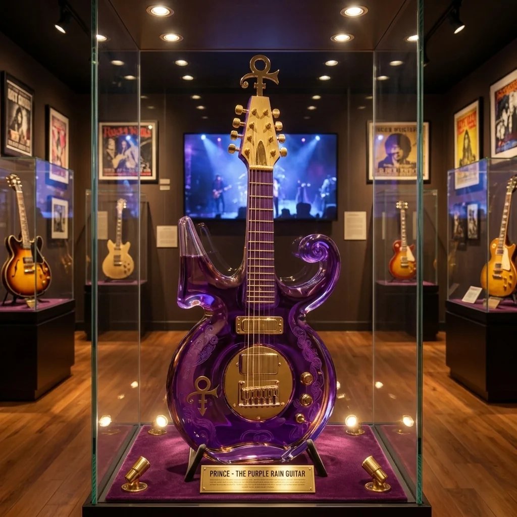 🔥Last Day 49% OFF🔥 - Purple Music Legend Guitar-Shaped Commemorative Whiskey Bottle