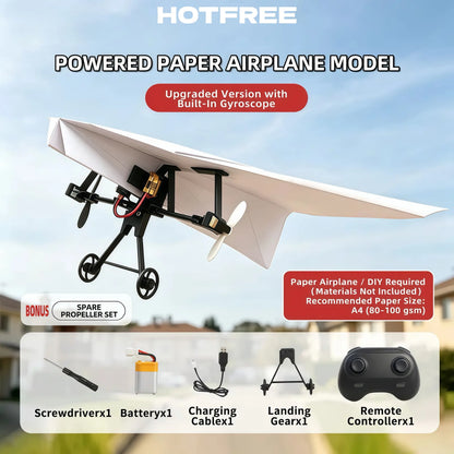 SkyCraft RC Paper Airplane Kit with Gyro Stabilizer and Remote Control