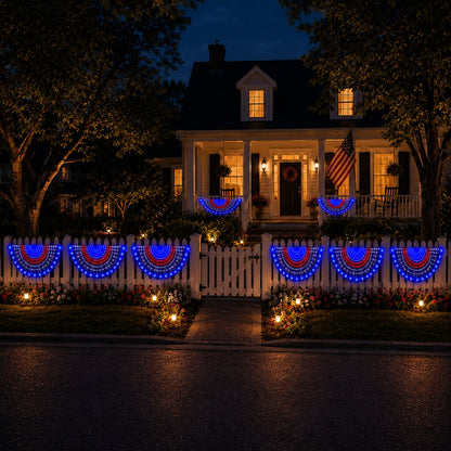 🇺🇸 Patriotic LED Fence Light – 4FT Red White Blue Glow Outdoor Decor