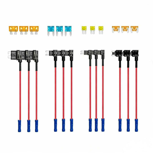 12PCS 4-Types Add-a-Circuit Fuse Tap Kit