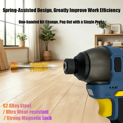 ⚡ 5-Pack Spring-Loaded Magnetic Screwdriver Bits | Quick-Release Positioning Drill Bits