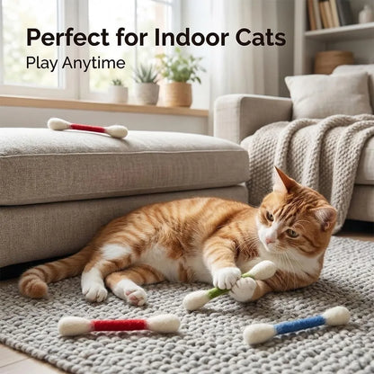 ❤️For happy, healthy, and active indoor cats🐱6 Pcs Swabs Large Size Cat Toys with Catnip