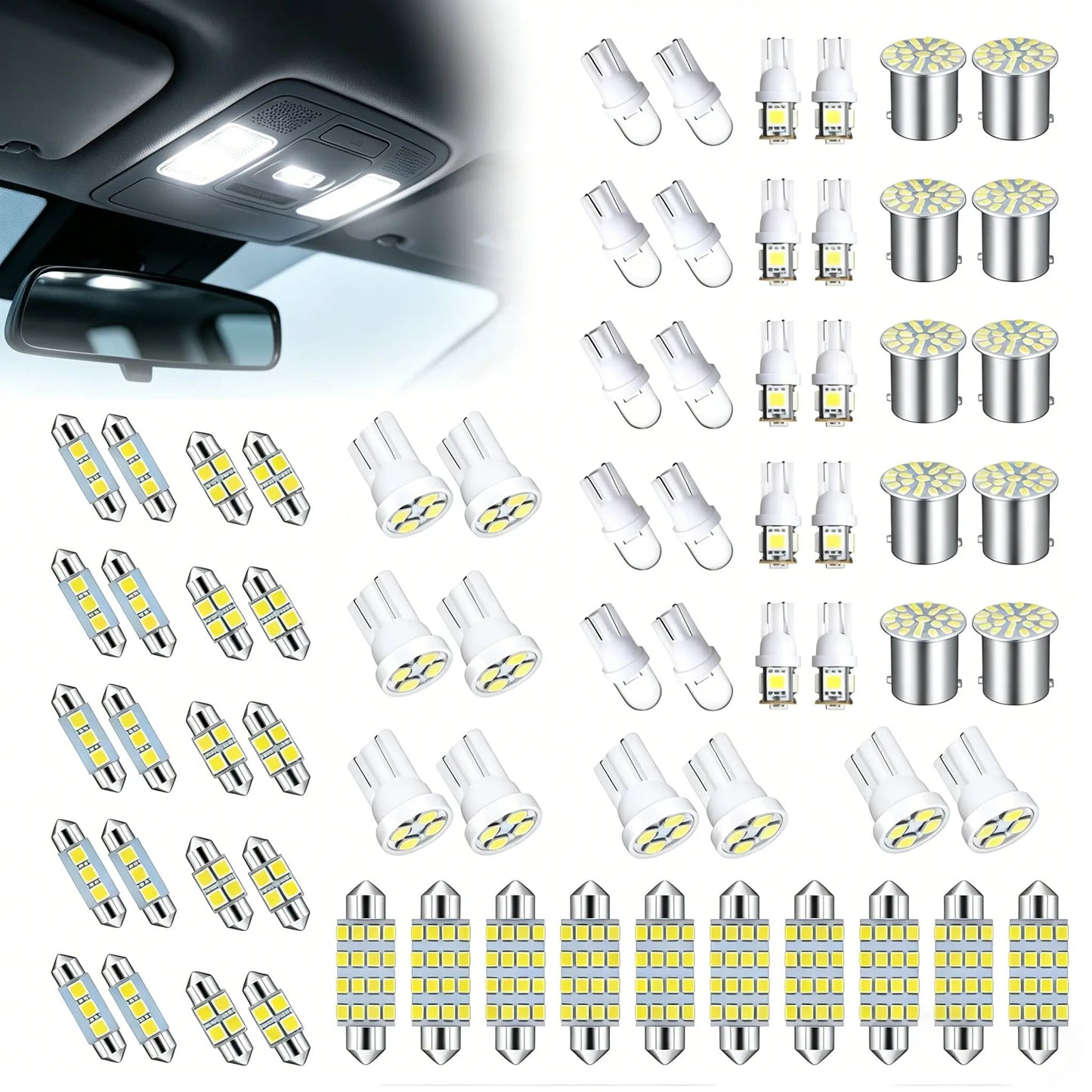 🔥70& 42 Pcs Interior Car Light Kit
