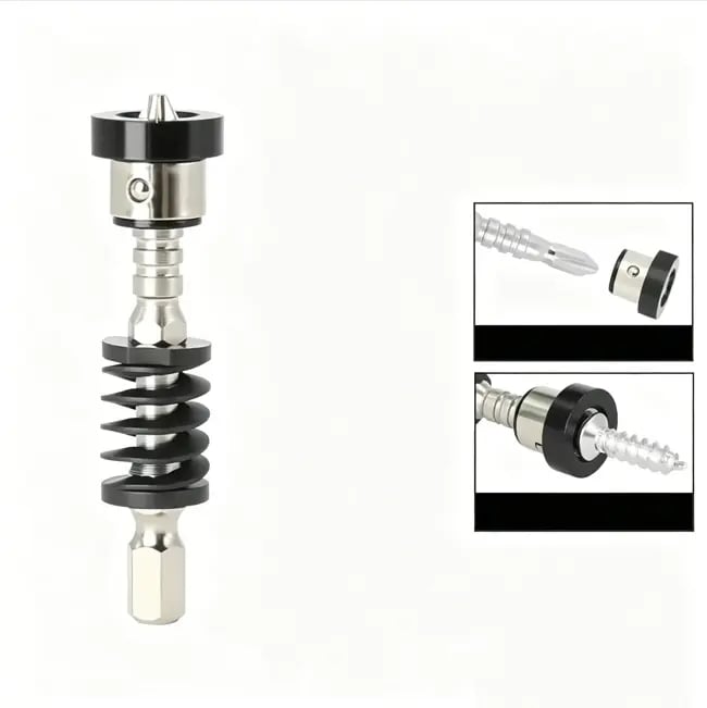 ⚡ 5-Pack Spring-Loaded Magnetic Screwdriver Bits | Quick-Release Positioning Drill Bits