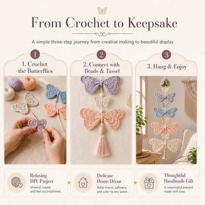 🔥LAST DAY 50% OFF - 🦋Butterfly Garden Cascade DIY Crochet Kit