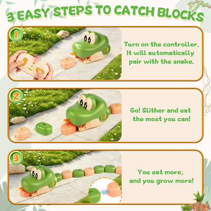 🐍2-Player Remote Control Snake Toy, Realistic Crawling Slither Snake Game for Kids