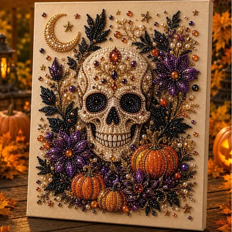 Cute Halloween Ghost Pearl Art DIY Kit (8 × 8 in)