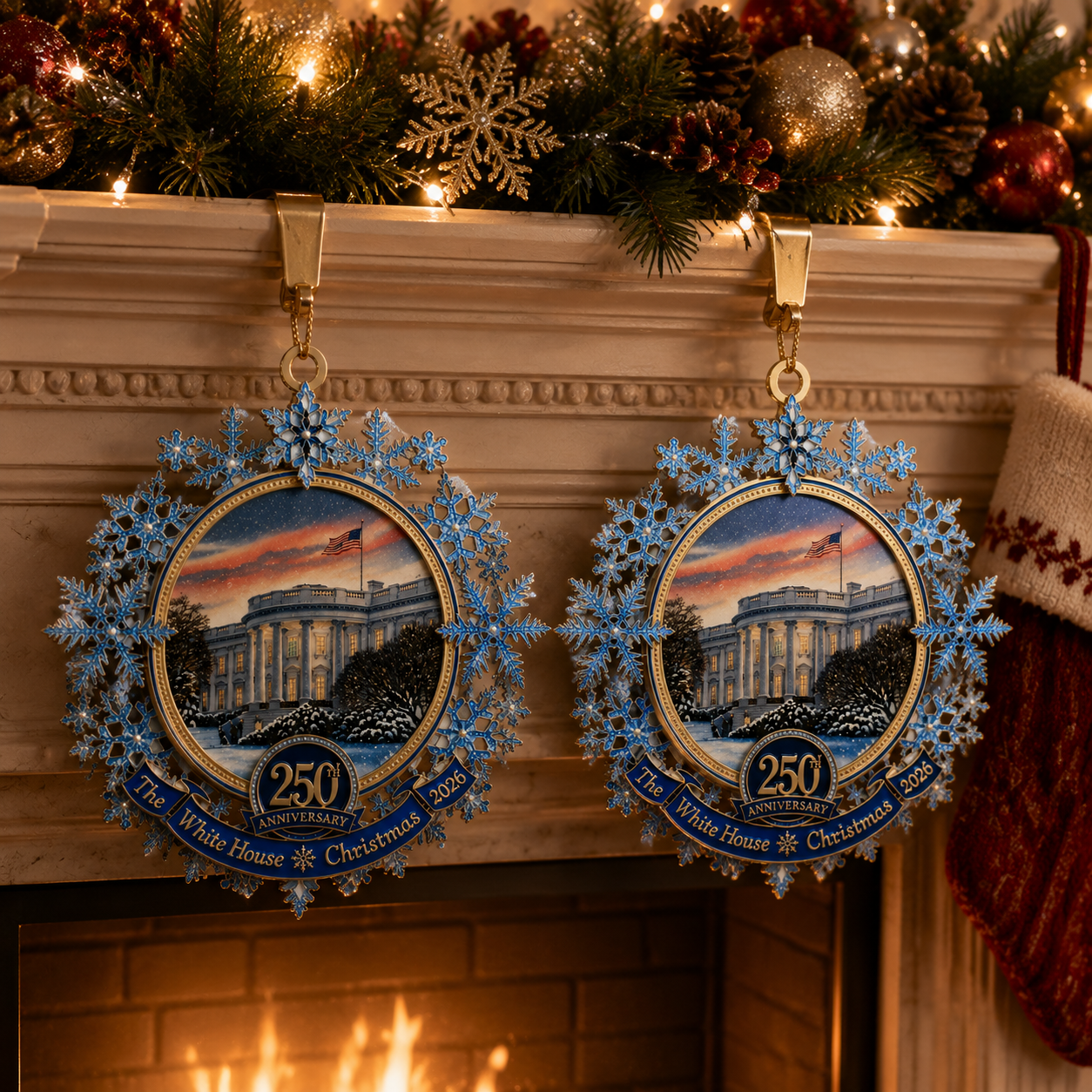 🔥Last 30pcs✨⏰ Limited anniversary edition✨49% OFF!🔥White House 250th Anniversary Commemorative Snowflake Ornament