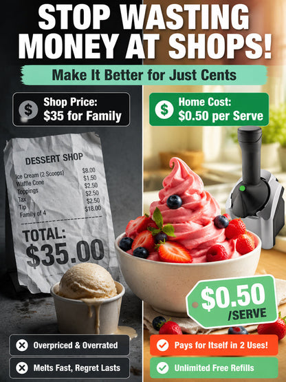 🍦Family Fruit Ice Cream Maker | 100% Natural Sugar-Free Desserts, BPA-Free & Safe For Children