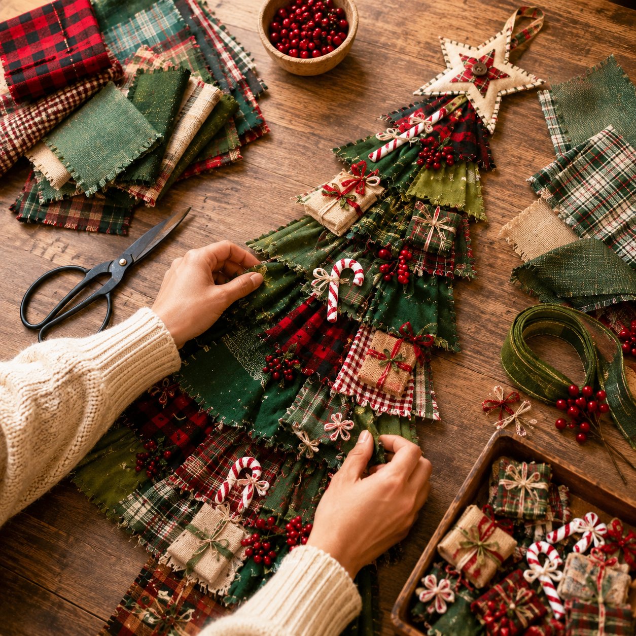 🎄Beginner-Friendly DIY Oversized Patchwork Christmas Tree Door Hanging Kit
