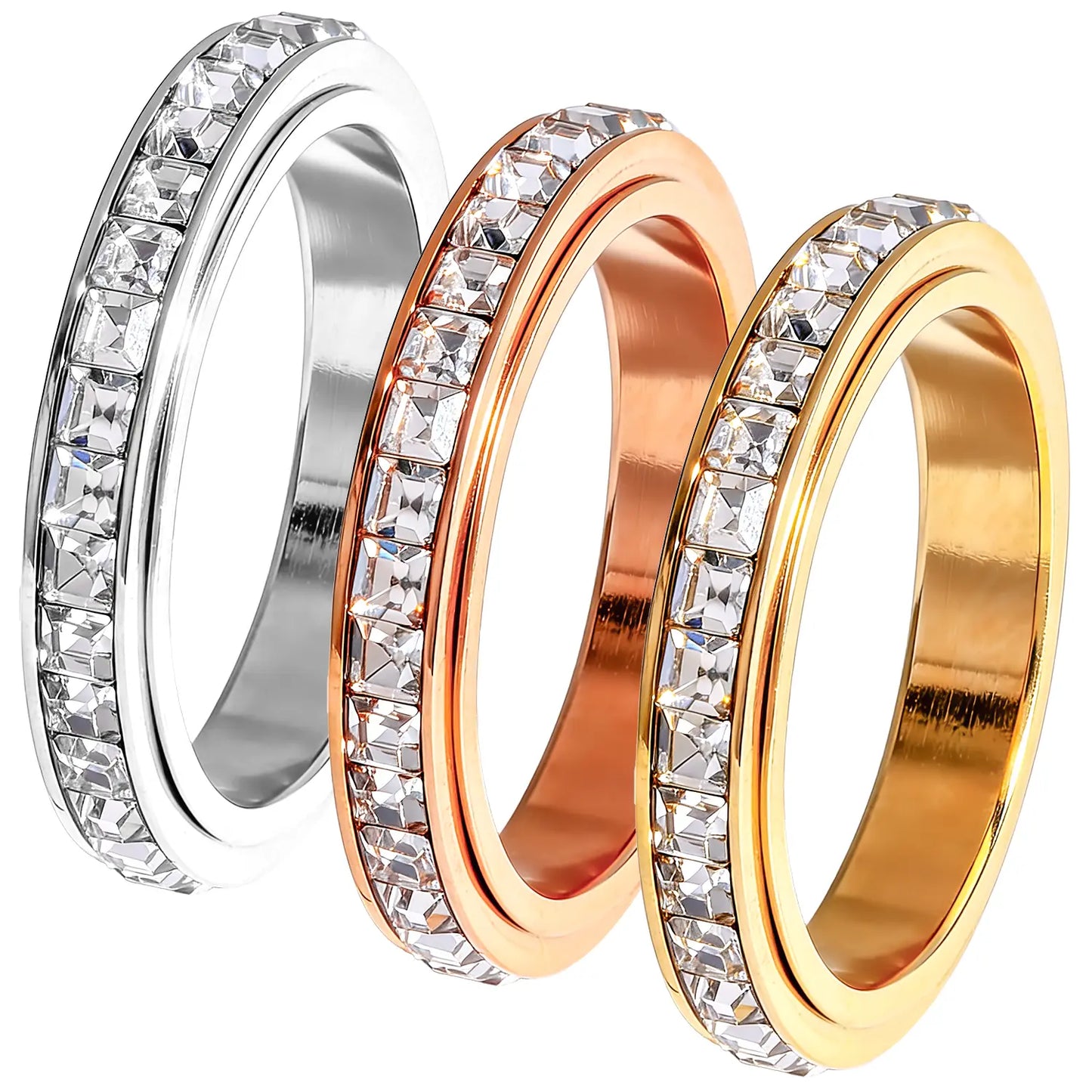 💥New Arrival | September Laurel Anxiety Rings for Women and men Titanium Steel Spinner Fidget Band