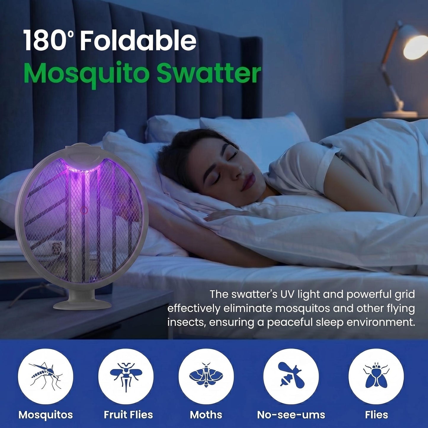 🔥Limited Time 50% Off✨2-in-1 Foldable Electric Fly Swatter
