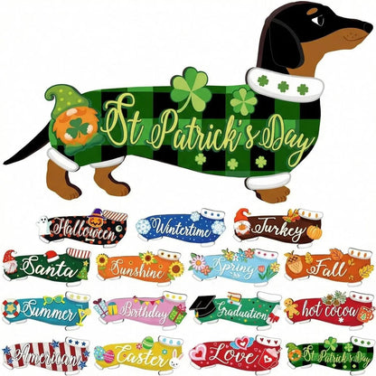🎁 Unique Personalized Gift for Pet Lovers🐶 Interchangeable Seasonal Dog Decor