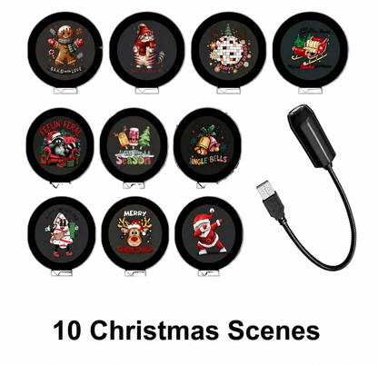 HD Holiday Scene Projector – Swappable Discs, USB Plug & Play | Christmas, Halloween & Galaxy