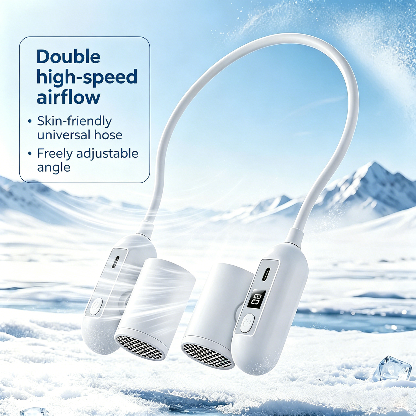 360° Freely Bendable Adjustment 🧴Dual Cooling Fan