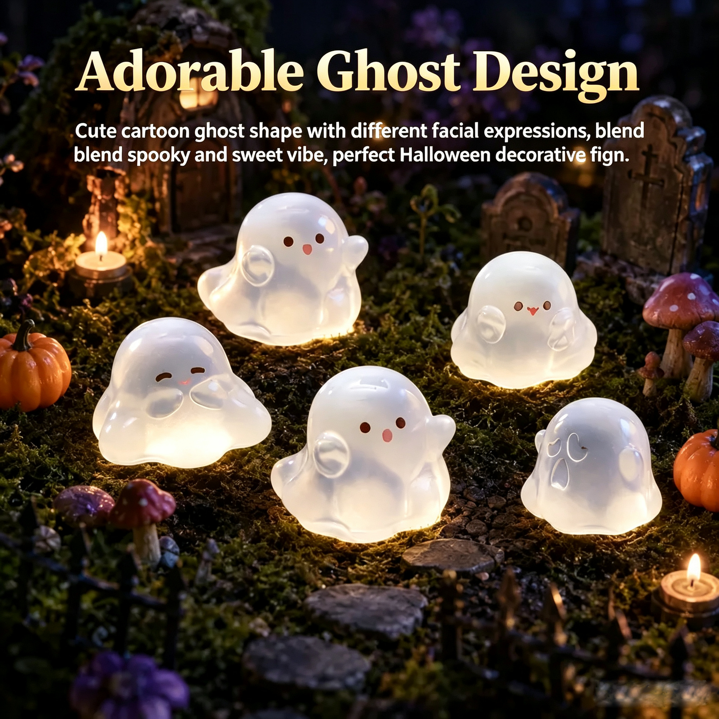 👻30 Pcs Mini Ghost Figurines | Spooky‑Cute Halloween Decor
