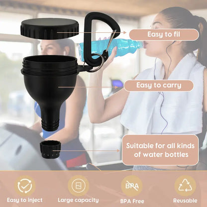 💪Gym Essential｜Portable Protein Powder Dispenser Funnel with Carabiner🥤